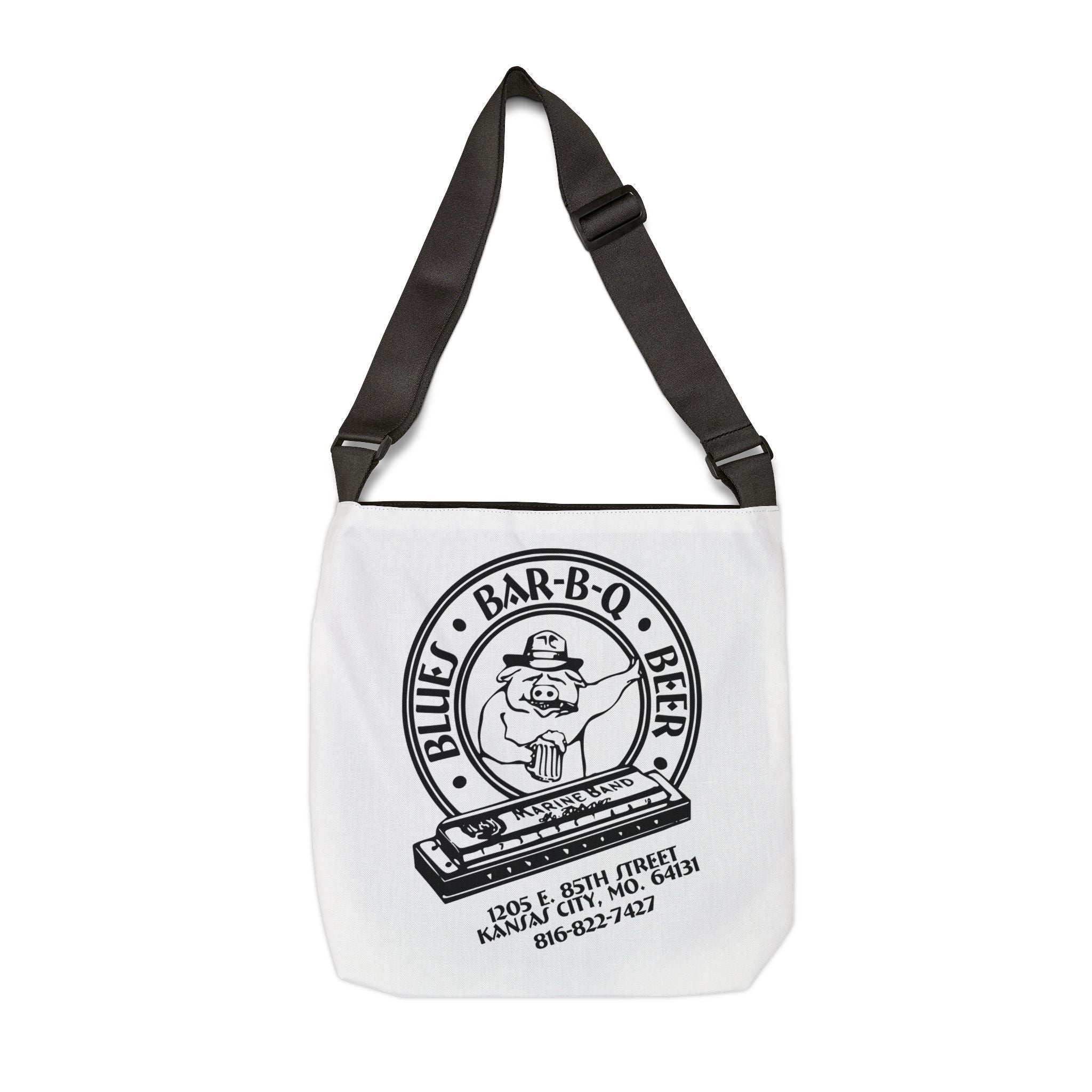 Blues BBQ Adjustable Tote Bag | Music Lover's Tote, Festival Bag, Casual Everyday Tote, BBQ Event Bag, Unique Gift Idea