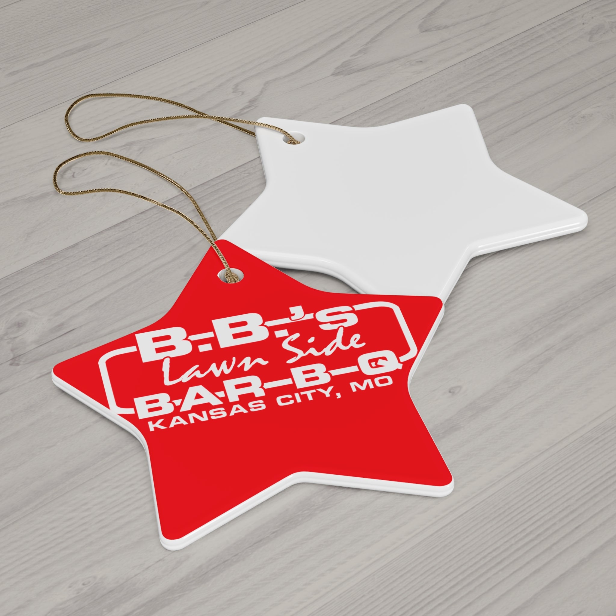 Ceramic BBQ Ornament - Custom Star Decoration for Holiday Trees, Home Decor, Gifts for BBQ Lovers, Unique Festive Charm